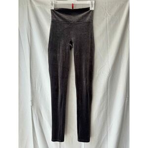 Spanx Crushed Velvet Legging in Dark Grey Size Small